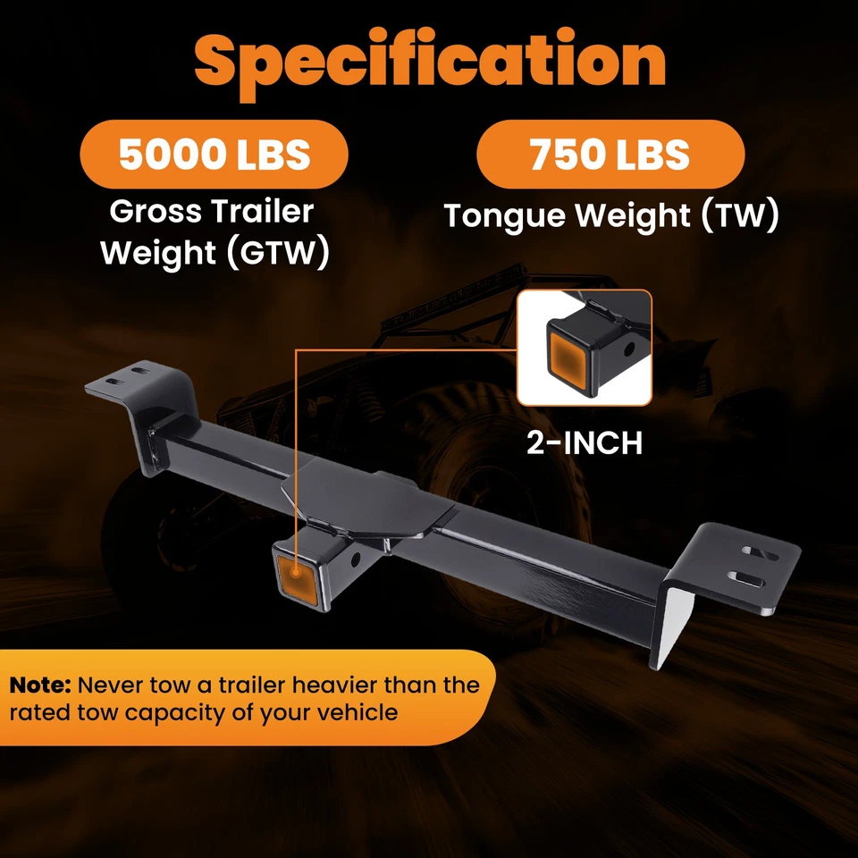 Enganche delantero clase 3 de 2" para Toyota Sequoia Land Cruiser 2008-2021 750 lb TW Foto 4 de 4