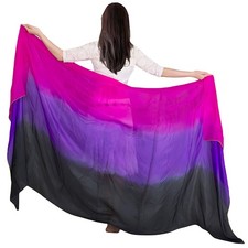 Women's Hand-Made Belly Dance Silk Scarf Veils in Beautiful Gradual Colors - ...