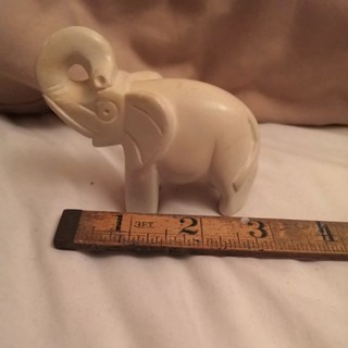 Vintage Elephant Soap Stone Very Heavy Good Condition for age Approx 3x3"