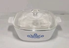 Vintage CORNING WARE Blue Cornflower P-1 1/2 -B Casserole Dish W/Pyrex Lid