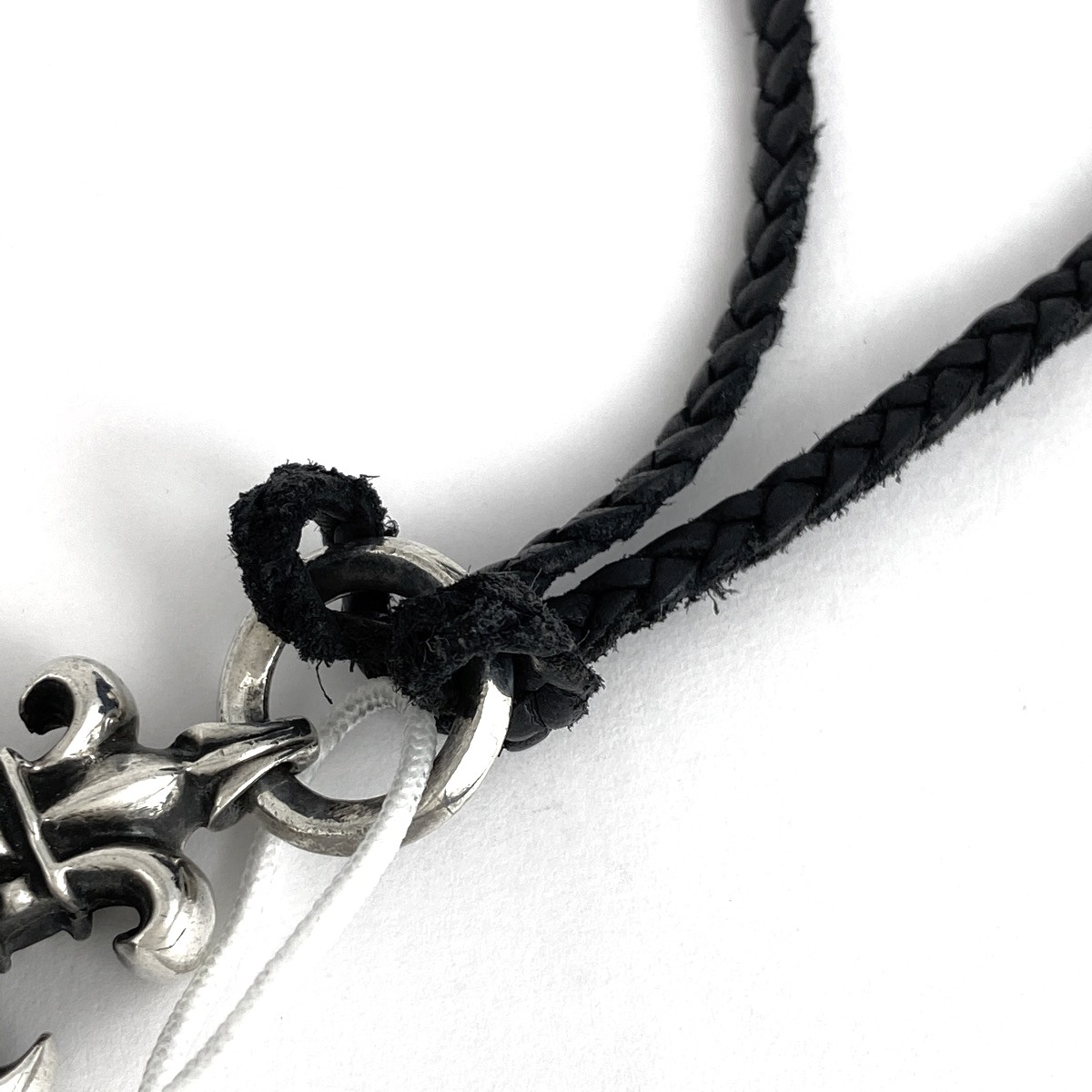 CHROME HEARTS BS Flare Leather Braid Necklace Pendant Head