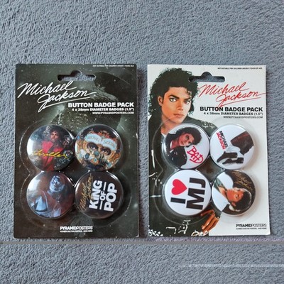 Vintage Michael Jackson 8x Button Badge Pack Sealed New
