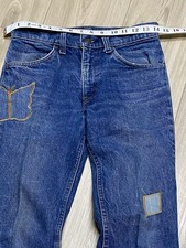 Vintage Levi's 684 Orange Tab Flare Jeans Size 28x31 One of a Kind Patched 1984
