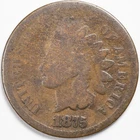 1875 Indian Head Penny Cent About Good (AG)