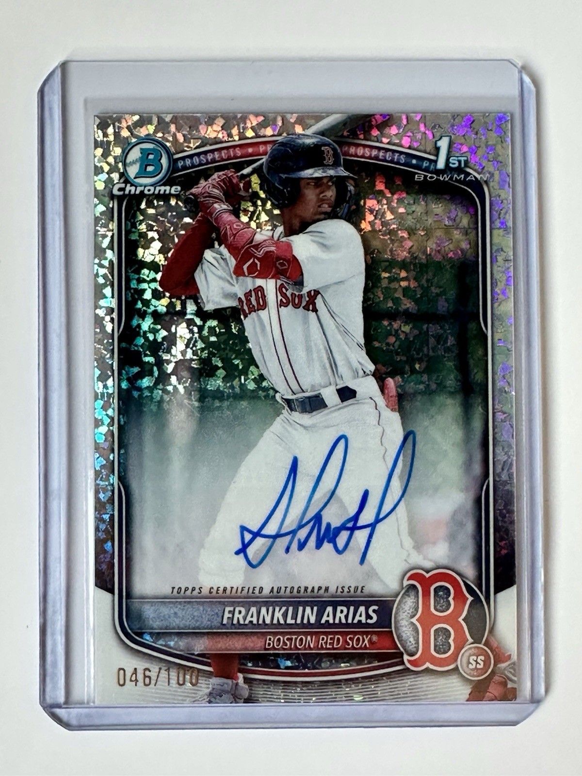 2025 Bowman Chrome Autographs Mini-Diamond Franklin Arias Bowman 1st Auto #/100