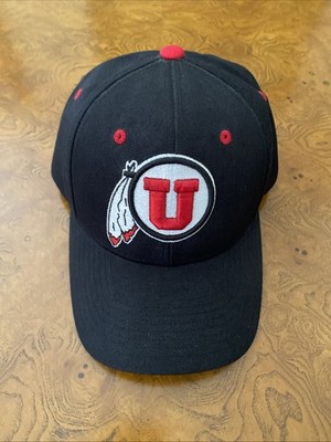 Zephyr Utah Utes Drum & Feather Curved Snapback Hat, Black