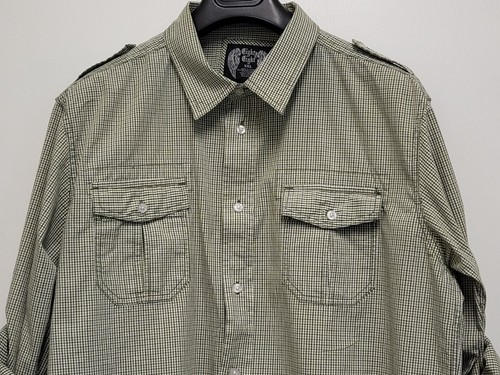 Eighty Eight Mens Shirt XXL Button Up Roll Tab Long Sleeve Pockets Gingham - Picture 3 of 13