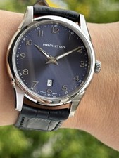 Hamilton Jazzmaster Blue Dial Watch H385111 Quartz Mens 42mm Swiss Made
