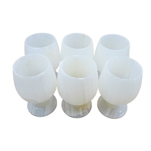 Onyx Wine Glass Set of 6 – Handcrafted Pakistani Marble Wine Glasses | Elegant H - Picture 3 of 11