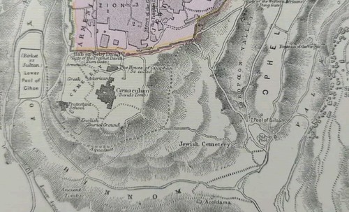Vintage 1898 JERUSALEM Map 14"x11" Old Antique Original CITY OF DAVID ZION GATE - Picture 6 of 8
