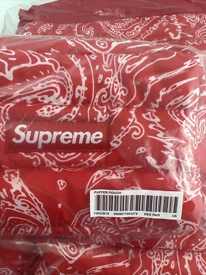 Supreme Puffer Backpack Pouch SET Red Paisley FW22 Brand New FAST