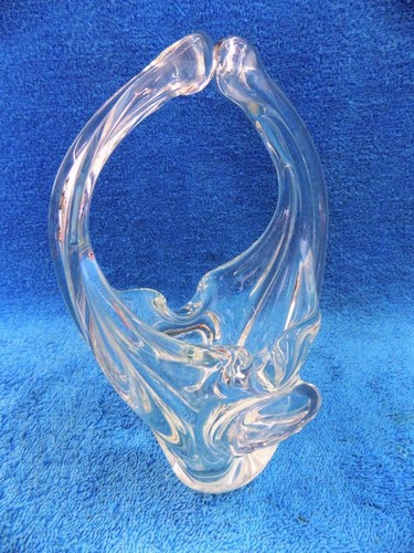 Vintage Mid-Century Modern Free Form Crystal 8" Vase Possible Daum ? - Picture 5 of 5