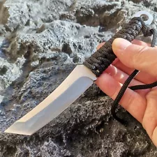 Fixed Blade Knife Tactical Camping Hunting Straight Sheath Outdoor Cutting Knive