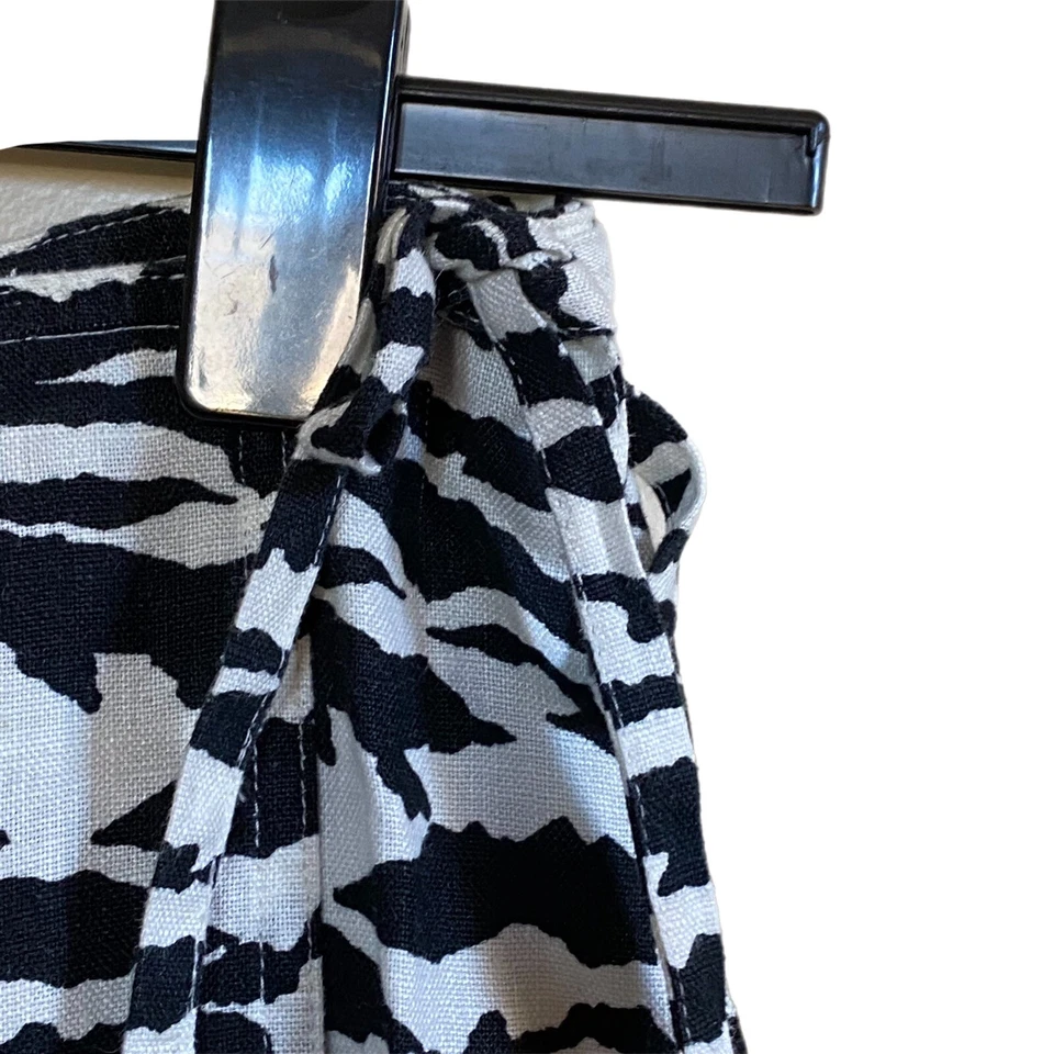 Falda envolvente sintética vintage estampado cebra 100 % lino negro blanco transpirable talla S Foto 4 de 4