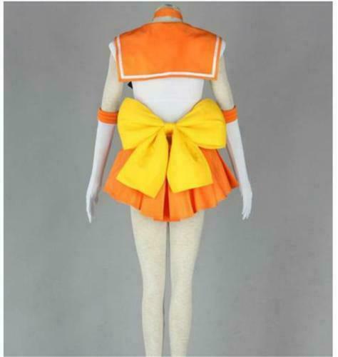 Costume cosplay Sailor Moon oggetti di scena vestiti fiocco anime Minako Aino marinaio Venere nuovo - Foto 4 di 5