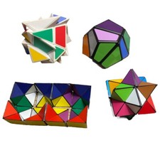 Lot Of 4 Puzzle Brain Teasers Bundle Assorted Colors for Speed Solving