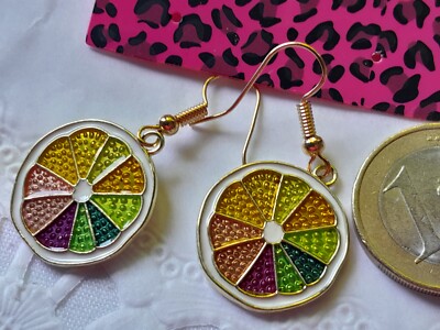 Ohrhänger gold Zitone Regenbogen Farben zierlich sehr schön Betsey Johnson