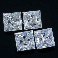 Lot de 4 diamants taille princesse certifiés naturels DE couleur VVS1 blanc 3...