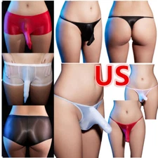 iixpin Mens Elephant Nose Pouch Boxer Brief Underpant Bikini Ice Silk AU