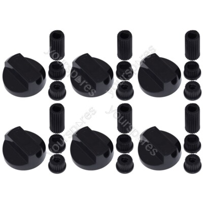 6 Hotpoint Herd/Backofen/Grill Bedienknopf und Adapter schwarz