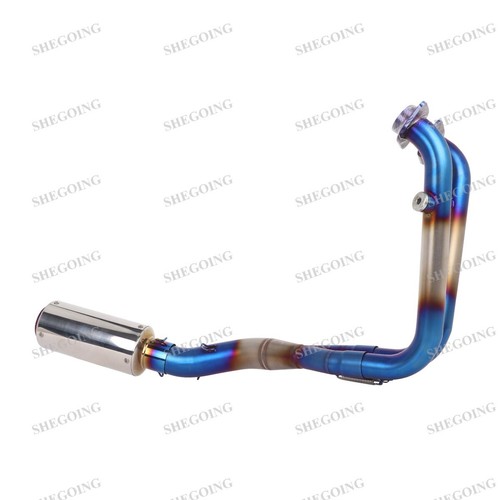 For CFMOTO 450SRS 450SR-S 24-25 Motorcycle Exhaust System Front Link Pipe Blue - Picture 4 of 7