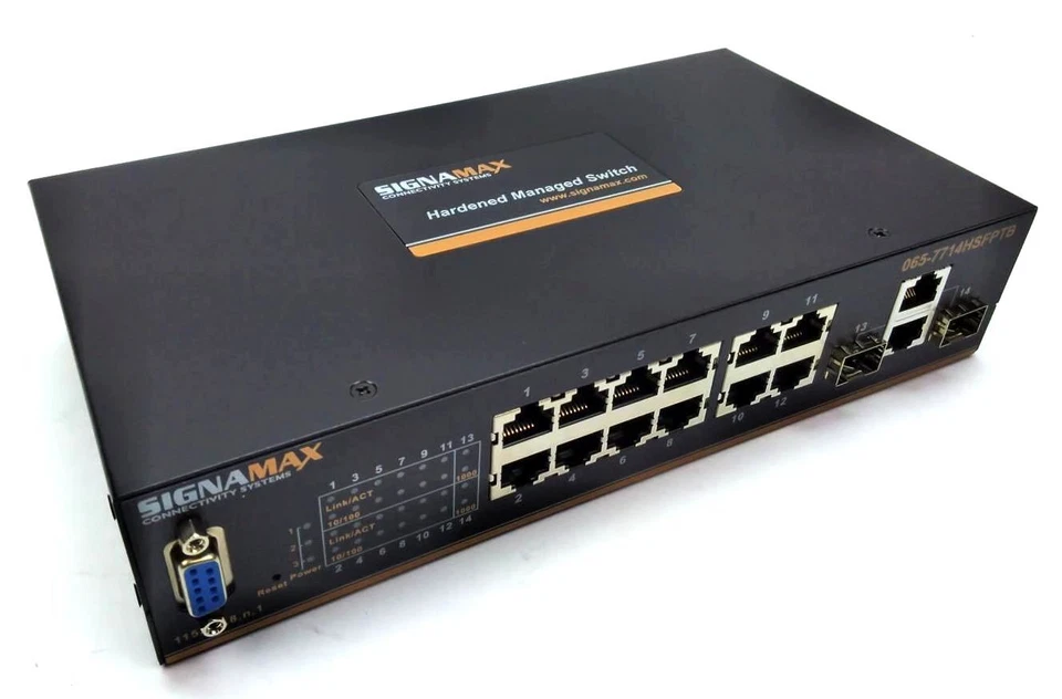 Signamax 12-PORT 10/100T/TX + 2 SFP Industrial Ethernet Switch  065-7714HSFPTB - Image 4 of 4