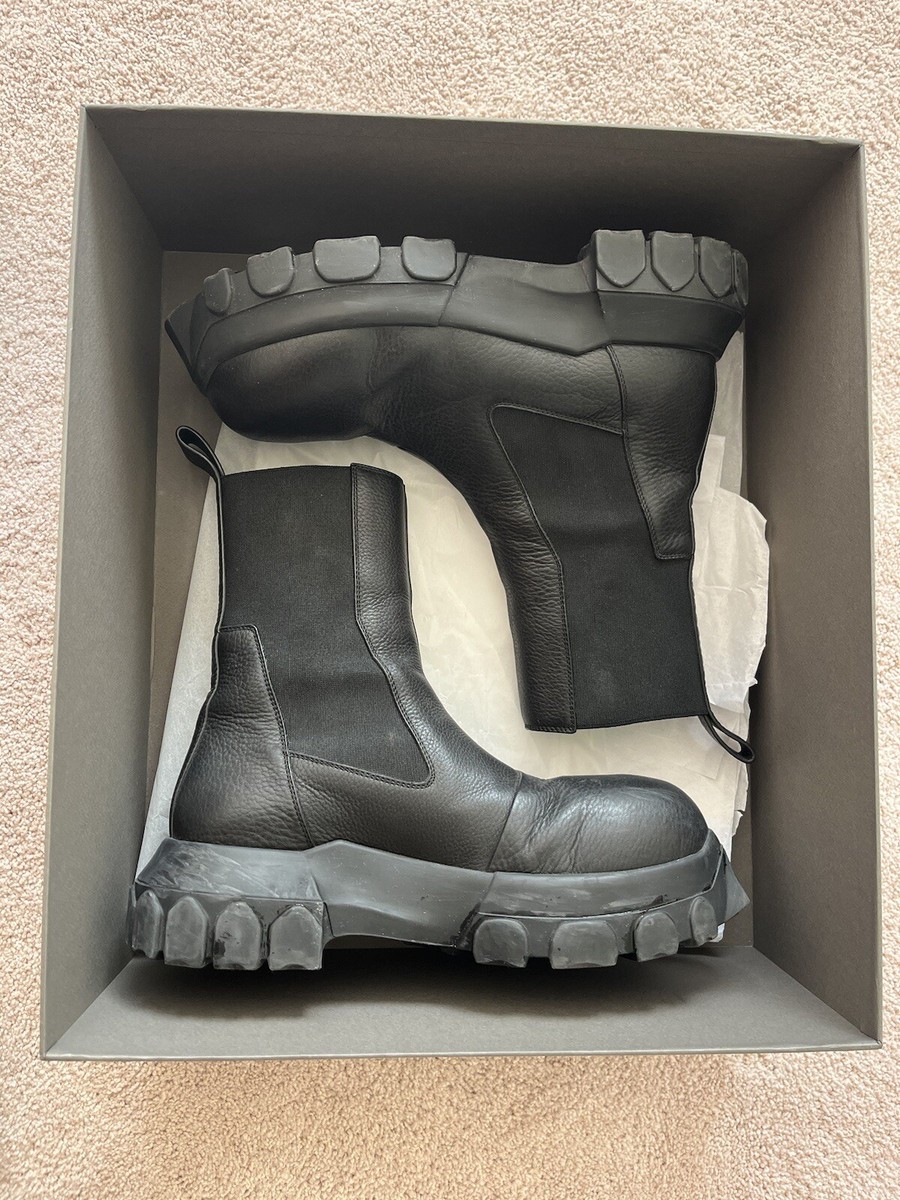 Rick Owens Black Beatle Bozo Tractor Leather Size 41 with Rick Owens Black Beatle Bozo Tractor Leather Size 41 with