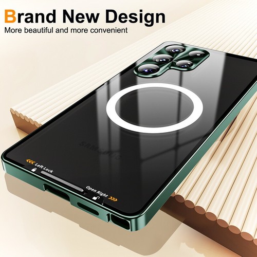 Magnetic Case For Samsung S25 Ultra S24 FE S23 S22 Aluminum Alloy Matte Cover