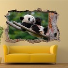 WILDLIFE TREE LAZY PANDA WALL STICKERS 3D ART MURAL ROOM OFFICE SHOP DECOR SA0