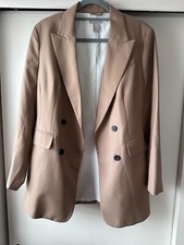 H M Double-Breasted Jacket Blazer In Tan EU 42 Size M EUC