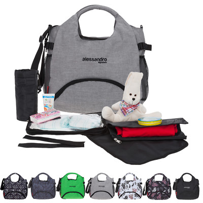 Baby Wickeltasche Weekender Bag m. 5 tlg. Wickelset Windeltasche Tasche Diaper W