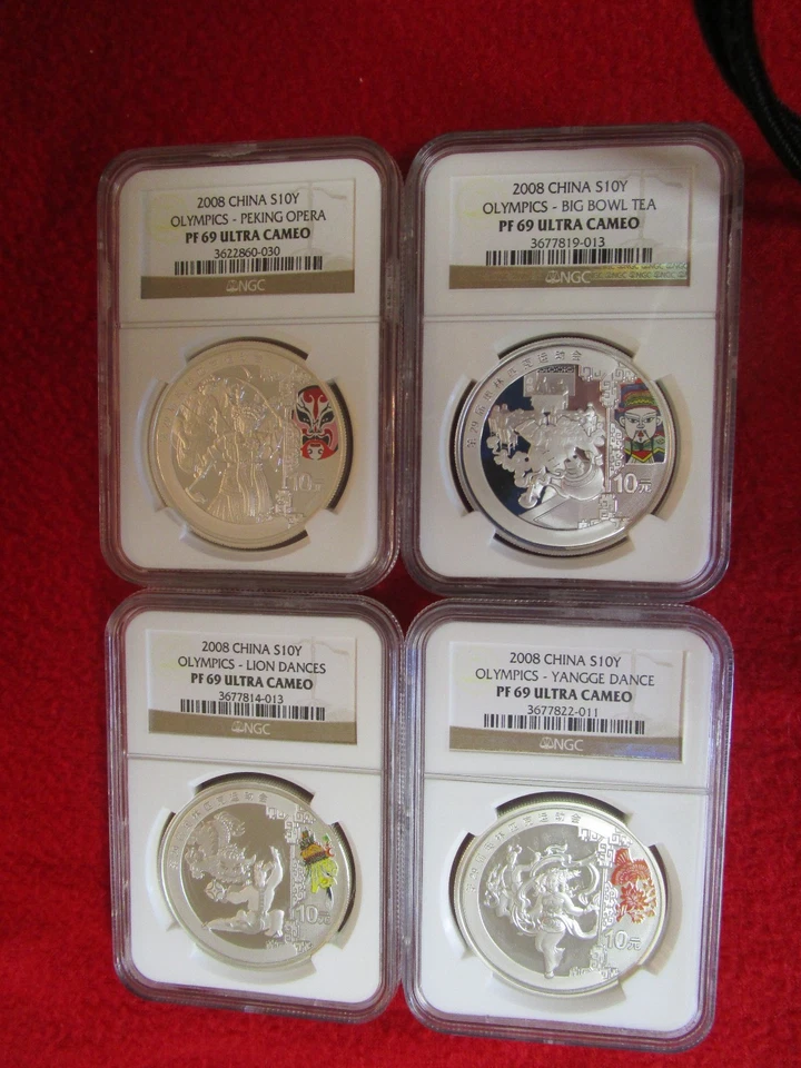 2008 CHINA OLYMPIC SET .999 4 SILVER ALL NGC PF PR 69 asian chinese lot gift  - Image 4 of 4