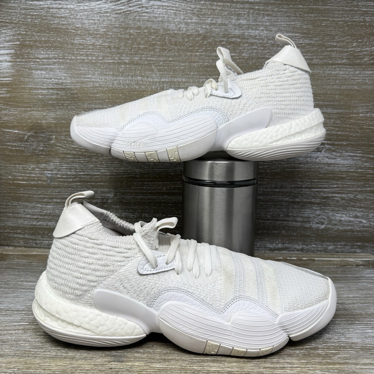 Adidas Trae Young 2 Triple White Basketball Shoes H03844 Adidas Trae Young 2 Triple White Basketball Shoes H03844