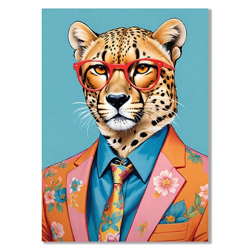Maximalist Cool Leopard Bold Animal Lover Print Wall Art Poster for