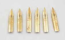 Six Vintage New-Old-Stock Hinks, Well & Co FINE FLEXIBLE Dip Pen Nibs - England