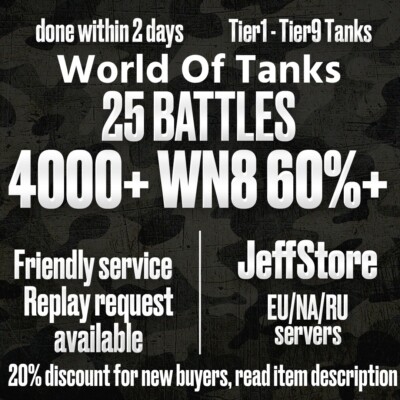 World Of Tanks | 4000+ WN8 60%+ | 25 Battles | UNICUM Stats | EU/NA/RU | WOT