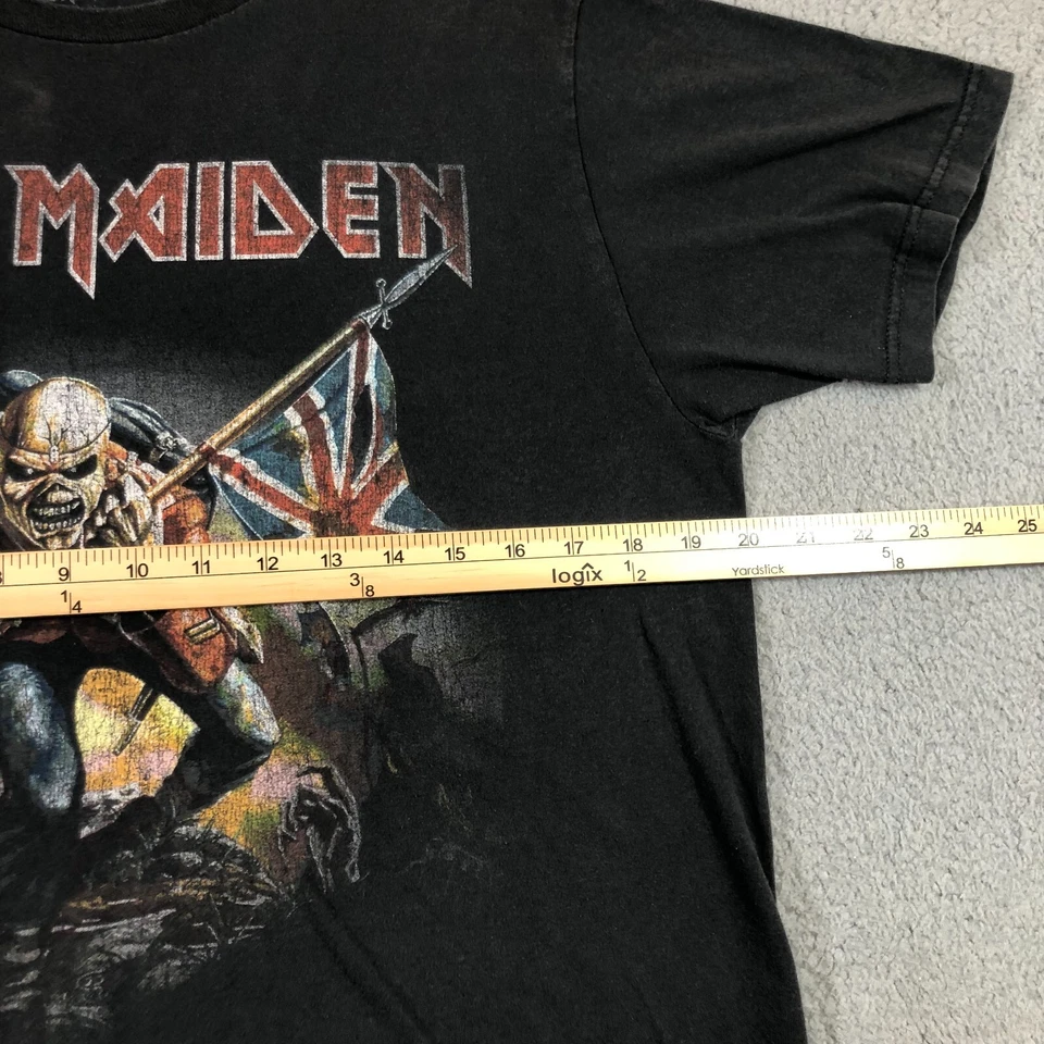 Iron Maiden Camiseta Hombre L Negro Estampado Gráfico Desteñido Foto 3 de 4