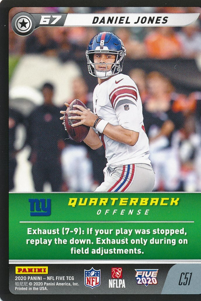 DANIEL JONES ダニエルジョーンズ 【RICK CANE】 2021 Panini NFL Five TCG Daniel Jones Common Card C52 | eBay