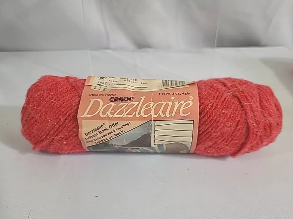 Caron Dazzleaire Yarn Lot of 4 Skeins RED 2861 3oz 4 Ply Acrylic Nylon Worsted eBay