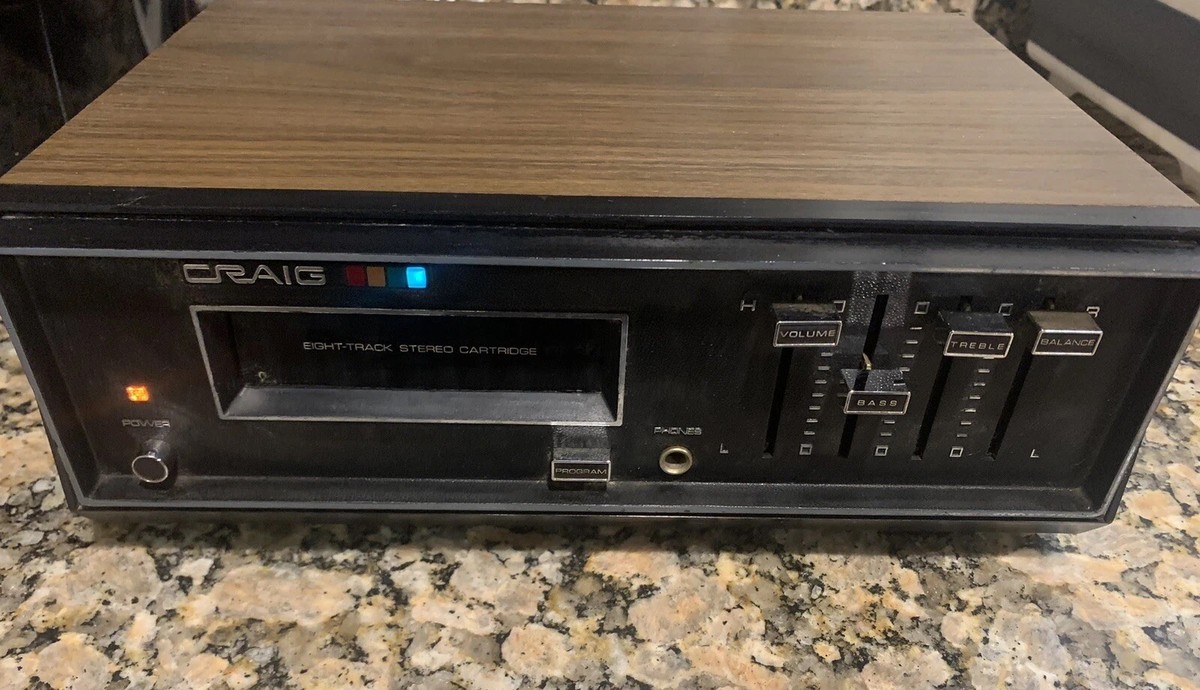 Vintage Craig 8 Track Player 3211 wood grain retro 70s 80s look