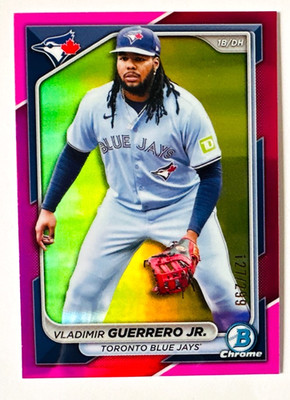 2024 Bowman Chrome Vladimir Guerrero Jr. PINK Refractor Card SP #/299 Blue Jays!