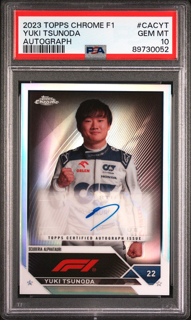 2023 Topps Chrome Formula 1 F1 Yuki Tsunoda Auto