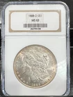1888-O Morgan Silver Dollar New Orleans NGC MS63 Rare Gen 8.0 Holder E222