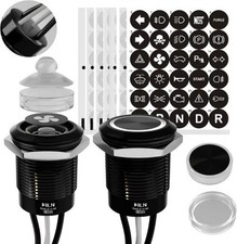 19mm White LED Latching Push Button Switch 12V 24V 20A IP67 Waterproof Switch
