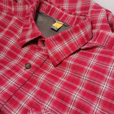 Eddie Bauer Travex Outdoor Red Plaid Flannel Shirt Mens Sz M Double Pocket