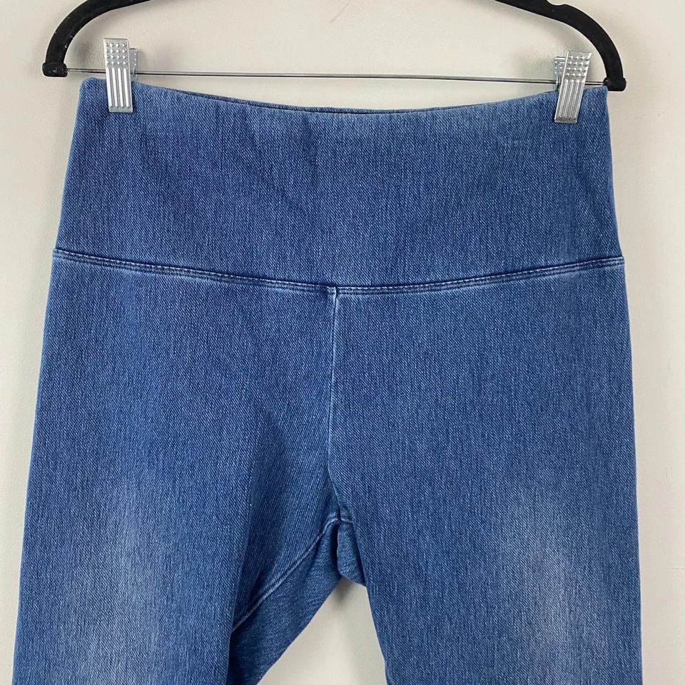 Leggings capri de mezclilla Lysse talla grande azul mezcla de algodón Foto 3 de 4