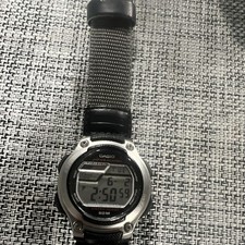 Casio Five Alarms Digital Quartz Wristwatch 50m Black/Gray Nylon Strap 32mm