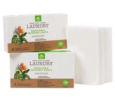 Sunny Valley Orchard 2 Boxes Dissolvable laundry sheets to 300 Loads-Rainforest