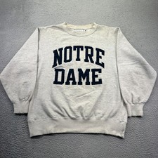 Vintage Notre Dame Fighting Irish Sweatshirt Mens Large Gray 90s Distressed