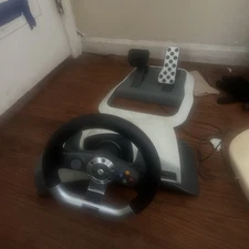 Xbox 360 racing wheel and pedals